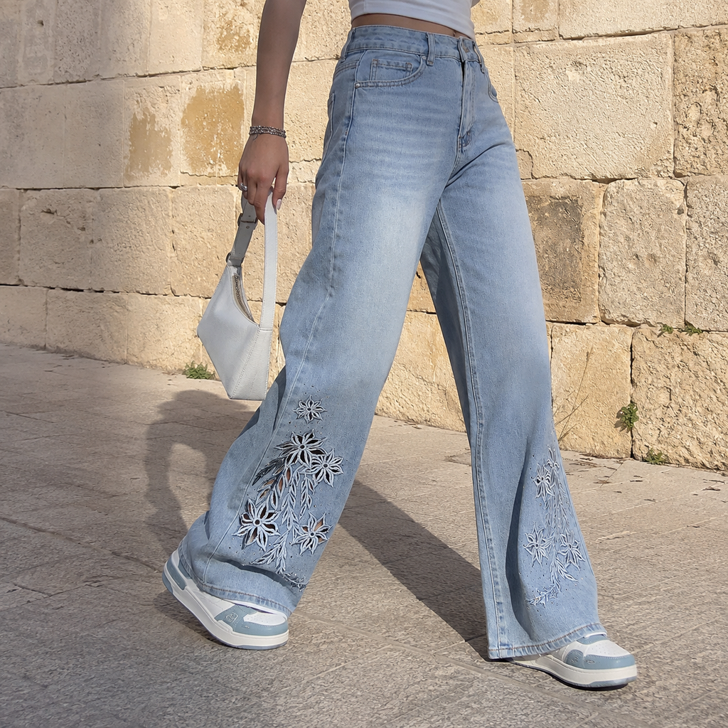 JEANS WIDE DENIM BLOSSOM