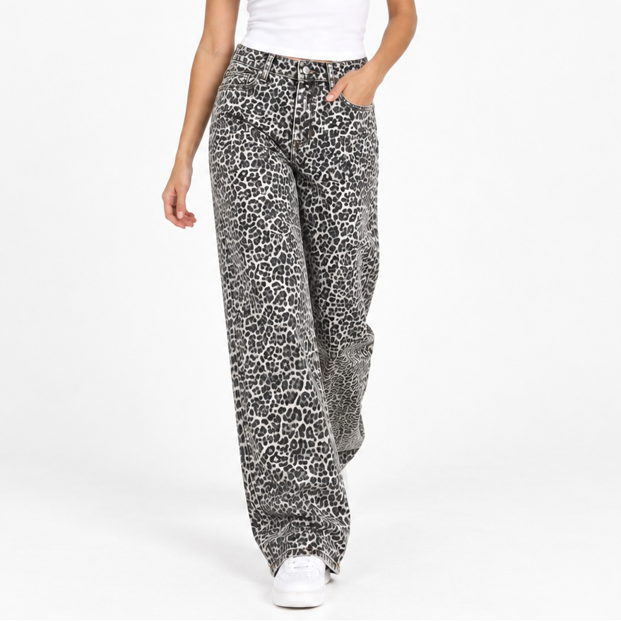 LEOPARD LIGHT WASH DENIM