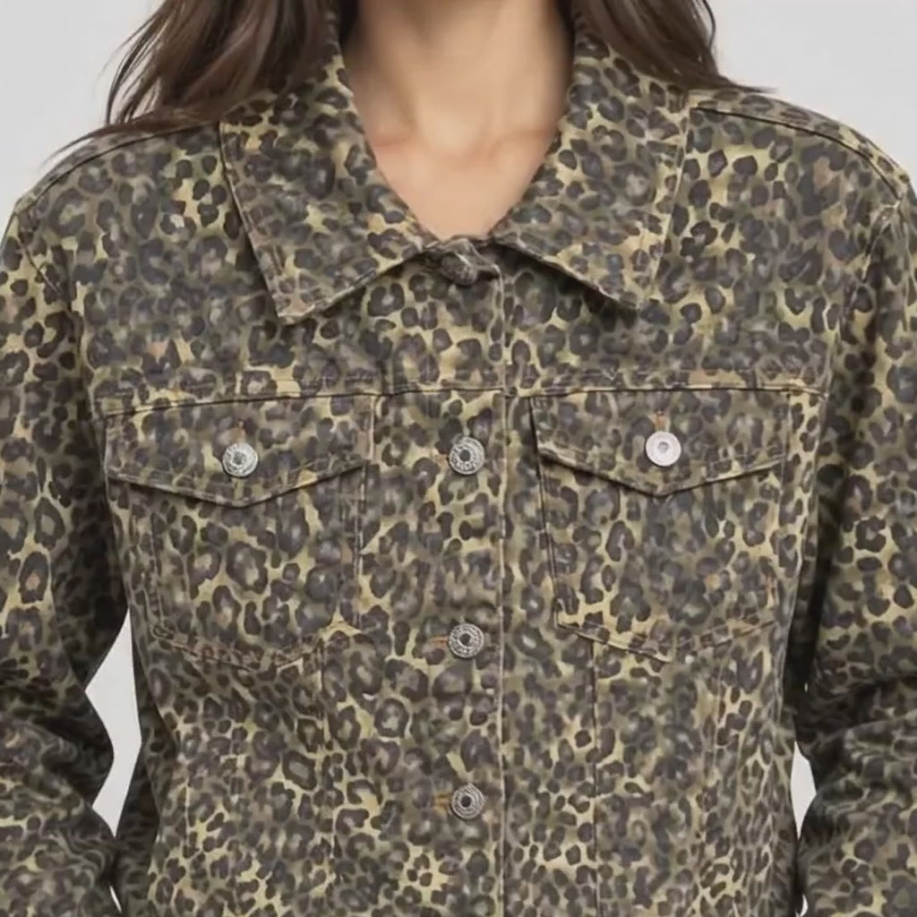 ΤΖΑΚΕΤ DENIM LEOPARD PRINT