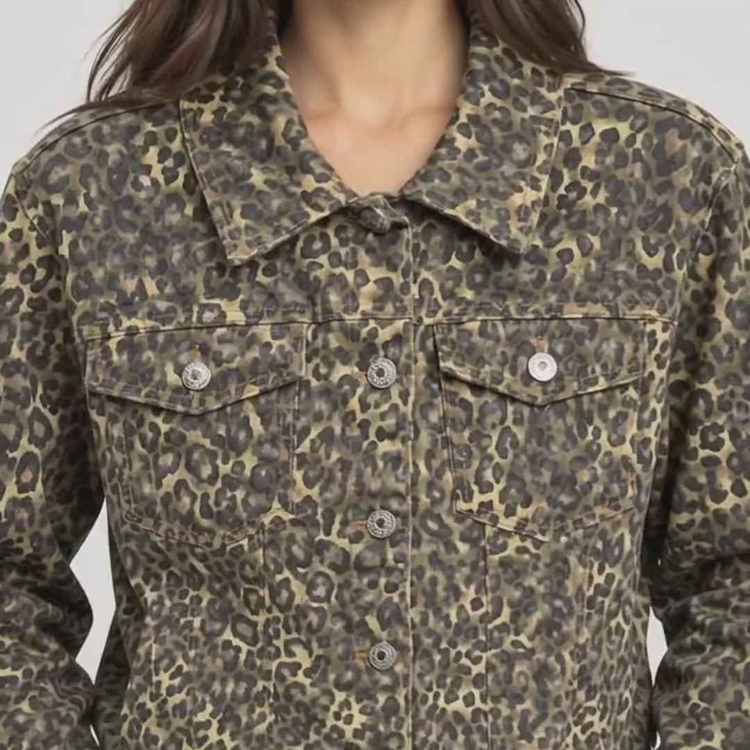 ΤΖΑΚΕΤ DENIM LEOPARD PRINT